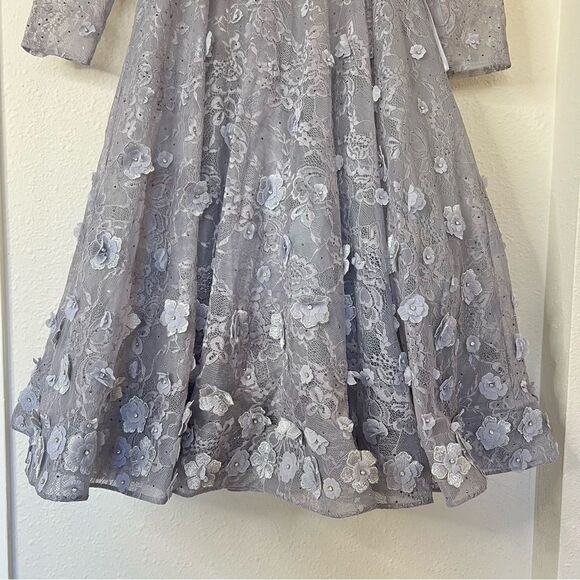 Mac Duggal Floral Embellished Lace A-Line Cocktail Dress NEW Size 8 - Picture 7 of 14